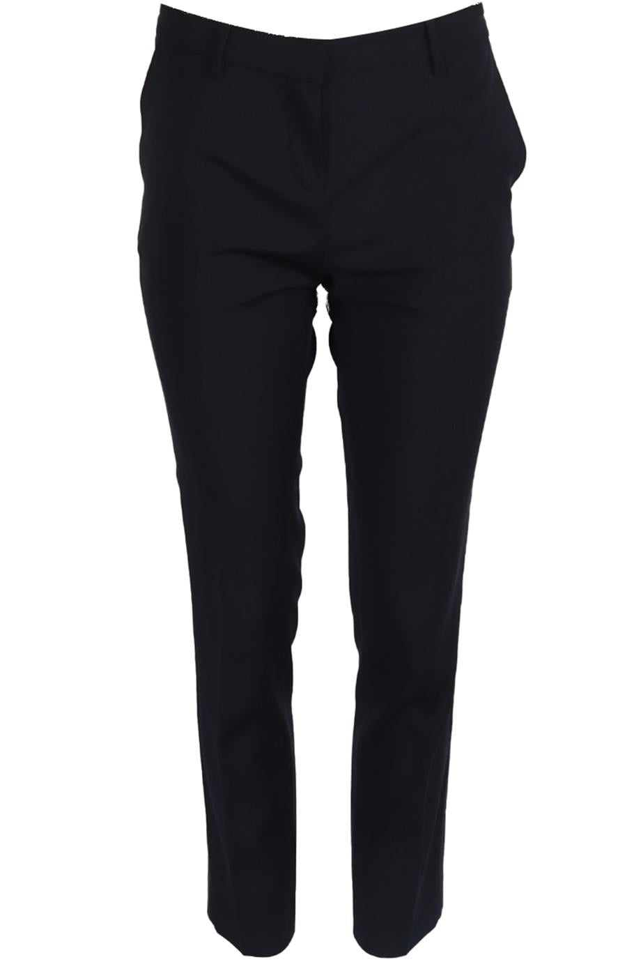 VANESSA BRUNO SATIN TRIMMED WOOL BLEND STRAIGHT LEG PANTS FR 36 UK 8