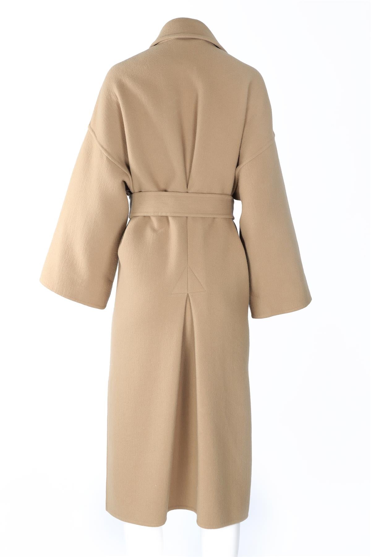 LOEWE BROWN WOOL COAT XSMALL