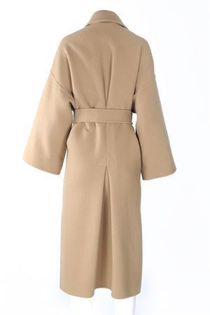 LOEWE BROWN WOOL COAT XSMALL