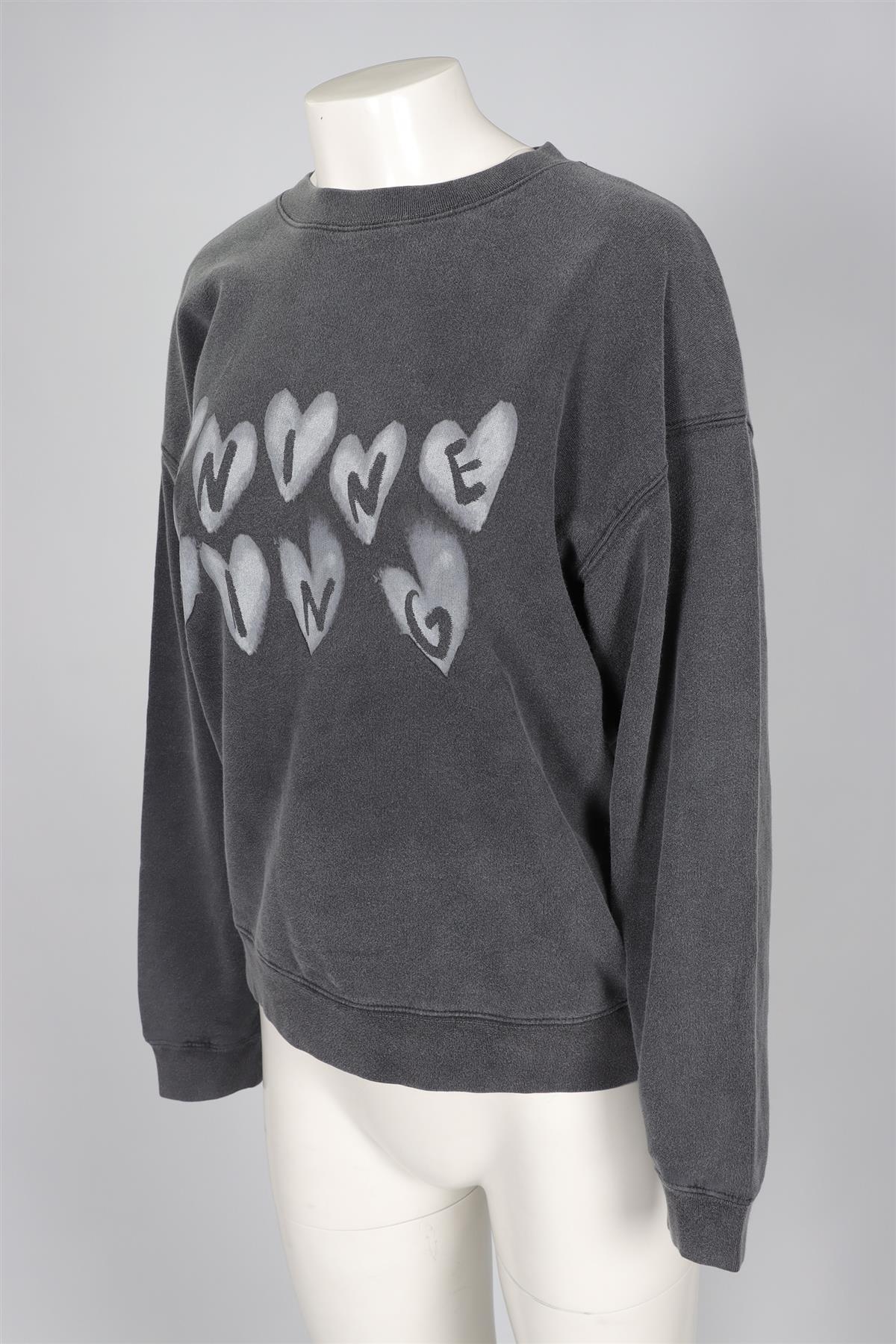 ANINE BING GREY COTTON SWEATSHIRT MEDIUM
