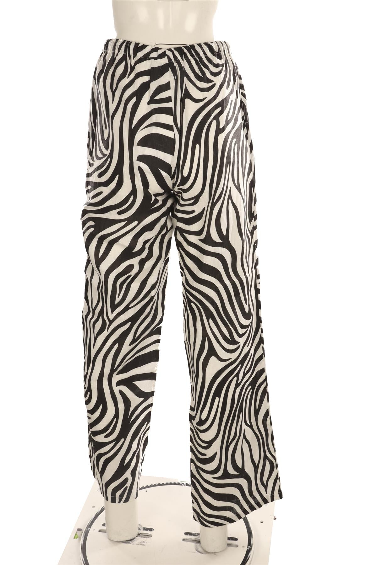 AEXAE BLACK LINEN STRAIGHT LEG PANTS XSMALL