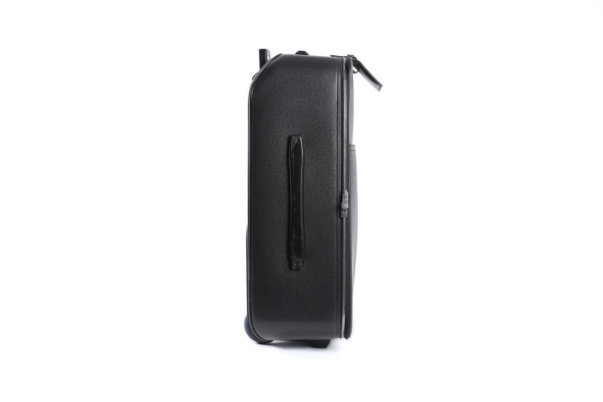 LOUIS VUITTON BLACK 2004 PEGASE 55 TAIGA LEATHER SUITCASE