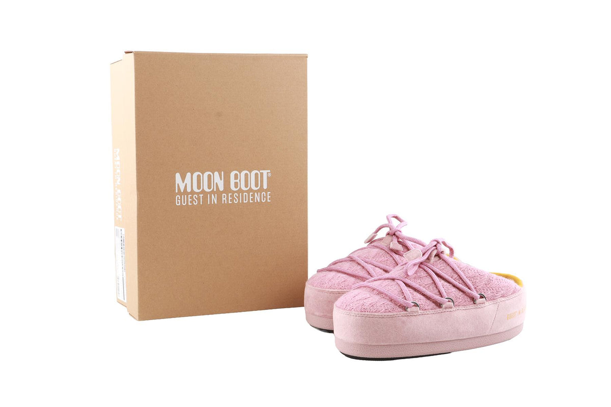 MOON BOOT + GUEST IN RESIDENCE PINK EVX KNIT SHOES EU 39-40