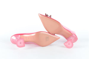 AMINA MUADDI PINK CRYSTAL AND PVC PUMPS EU 38 UK 5 US 8