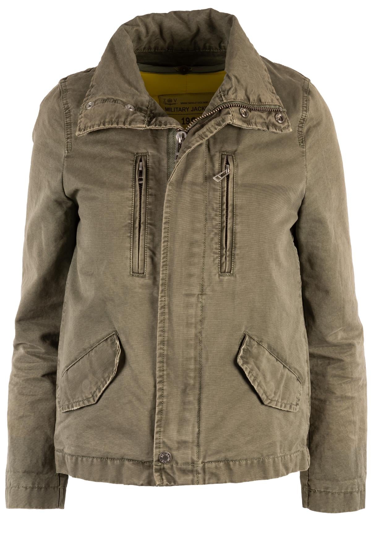 ZADIG & VOLTAIRE GREEN COTTON JACKET SMALL