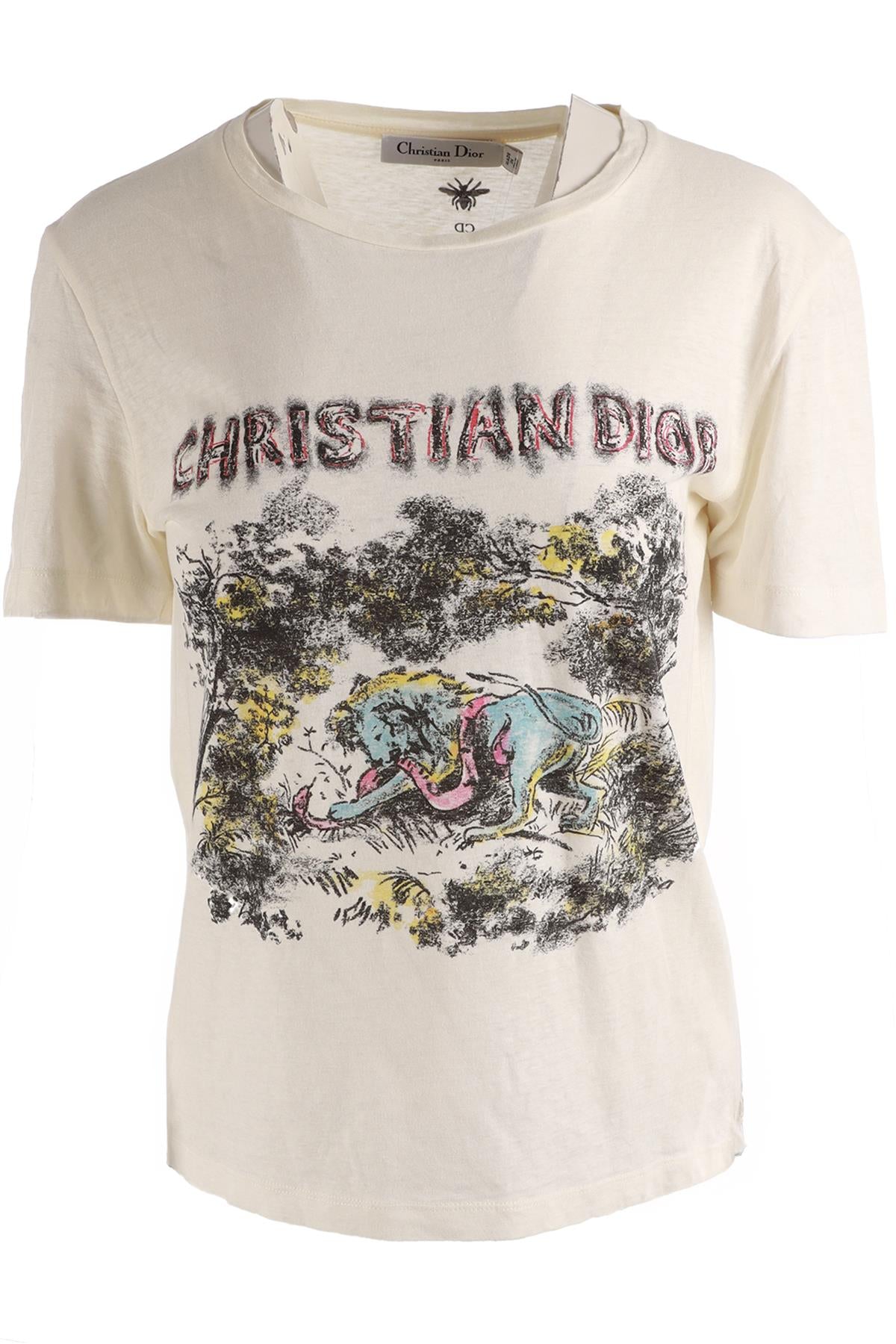 CHRISTIAN DIOR WHITE COTTON T-SHIRT SMALL