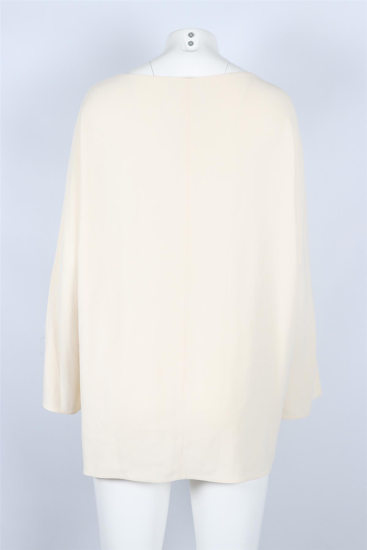 THE ROW CREAM CREPE TOP XSMALL