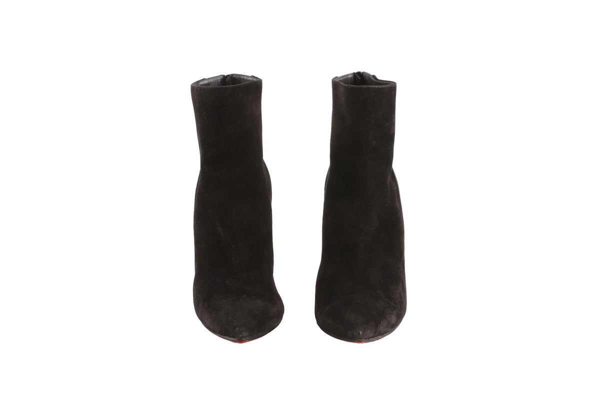CHRISTIAN LOUBOUTIN BLACK SUEDE ANKLE BOOTS EU 38.5 UK 5.5 US 8.5