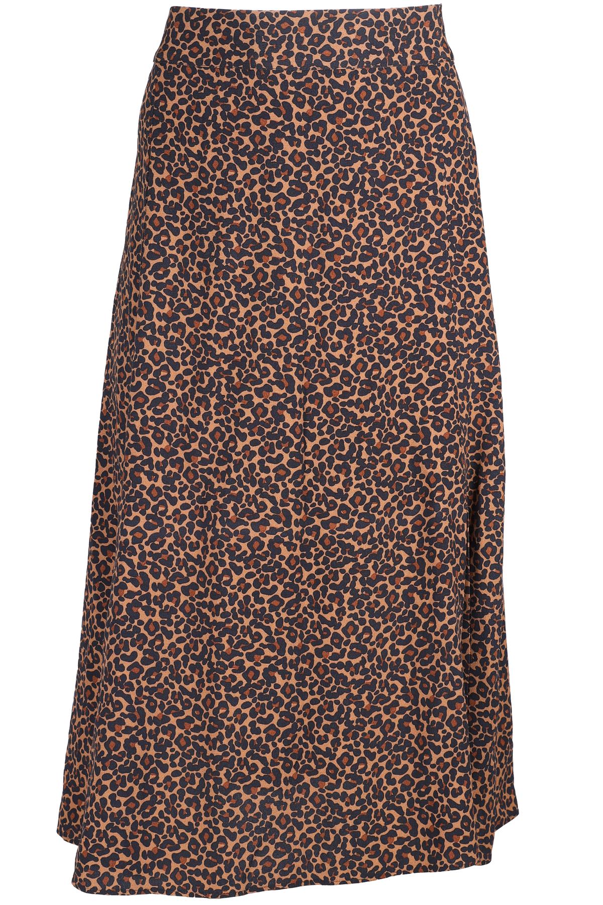 SEZANE BROWN VISCOSE MIDI SKIRT FR 44 UK 16