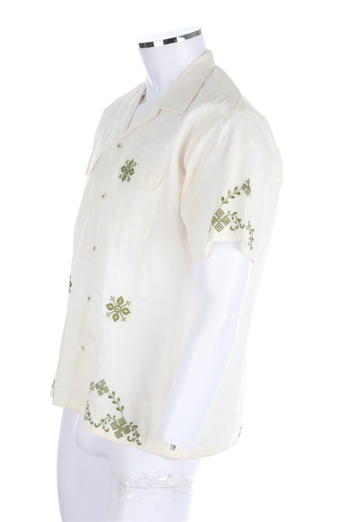 HARAGO CREAM MENS COTTON SHIRT MEDIUM