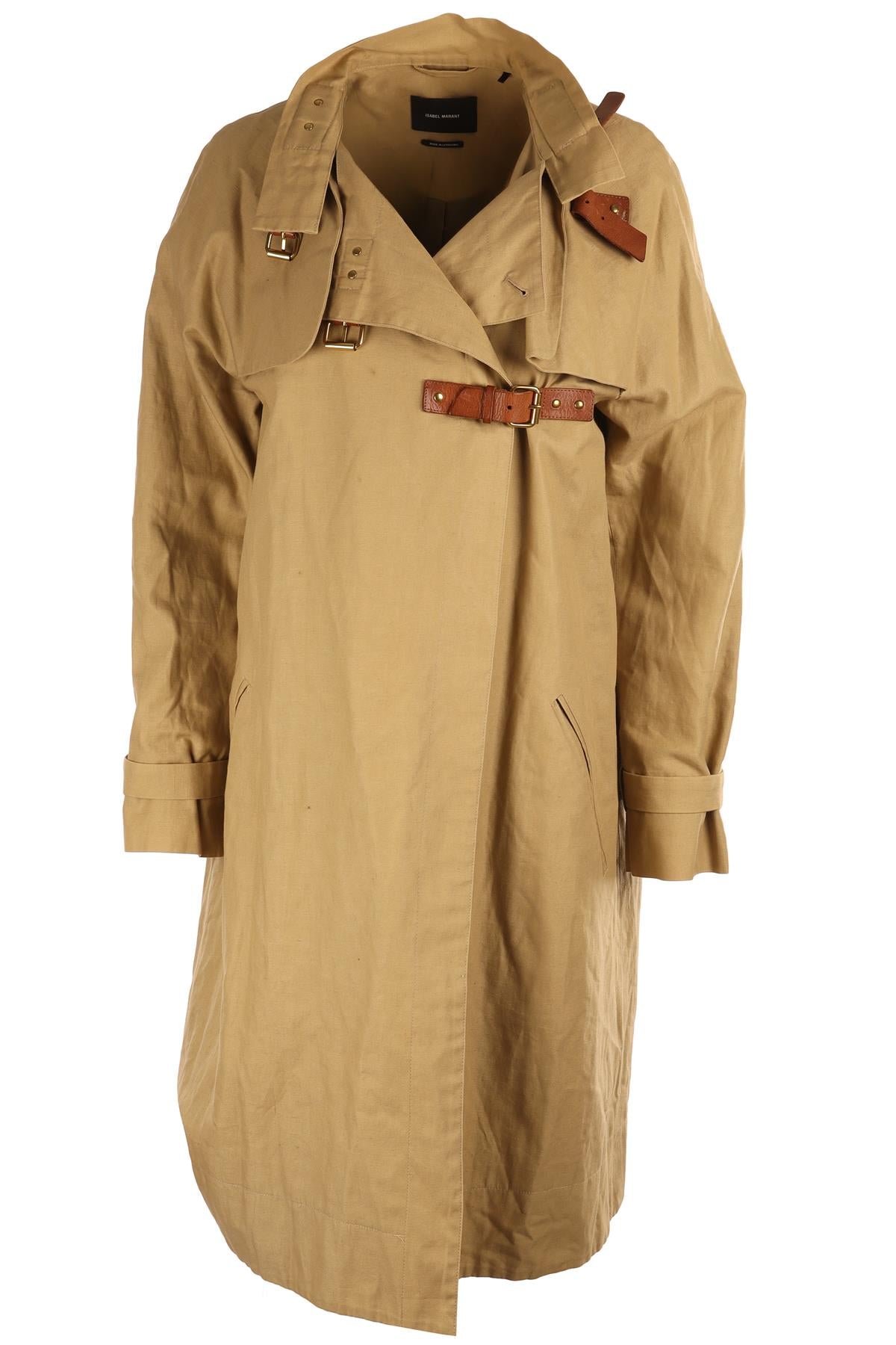ISABEL MARANT TAN COTTON COAT FR 40 UK 12