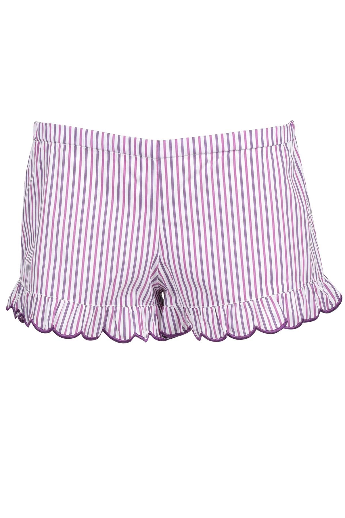 LORETTA CAPONI PURPLE COTTON SHORTS SMALL