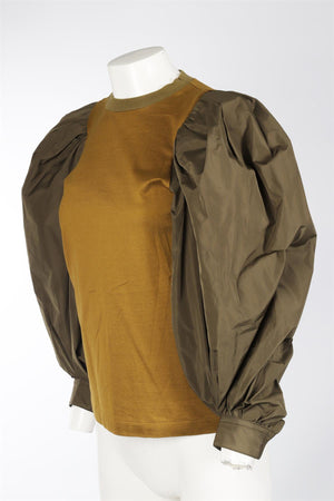 TOGA PULLA GREEN COTTON TOP FR 36 UK 8