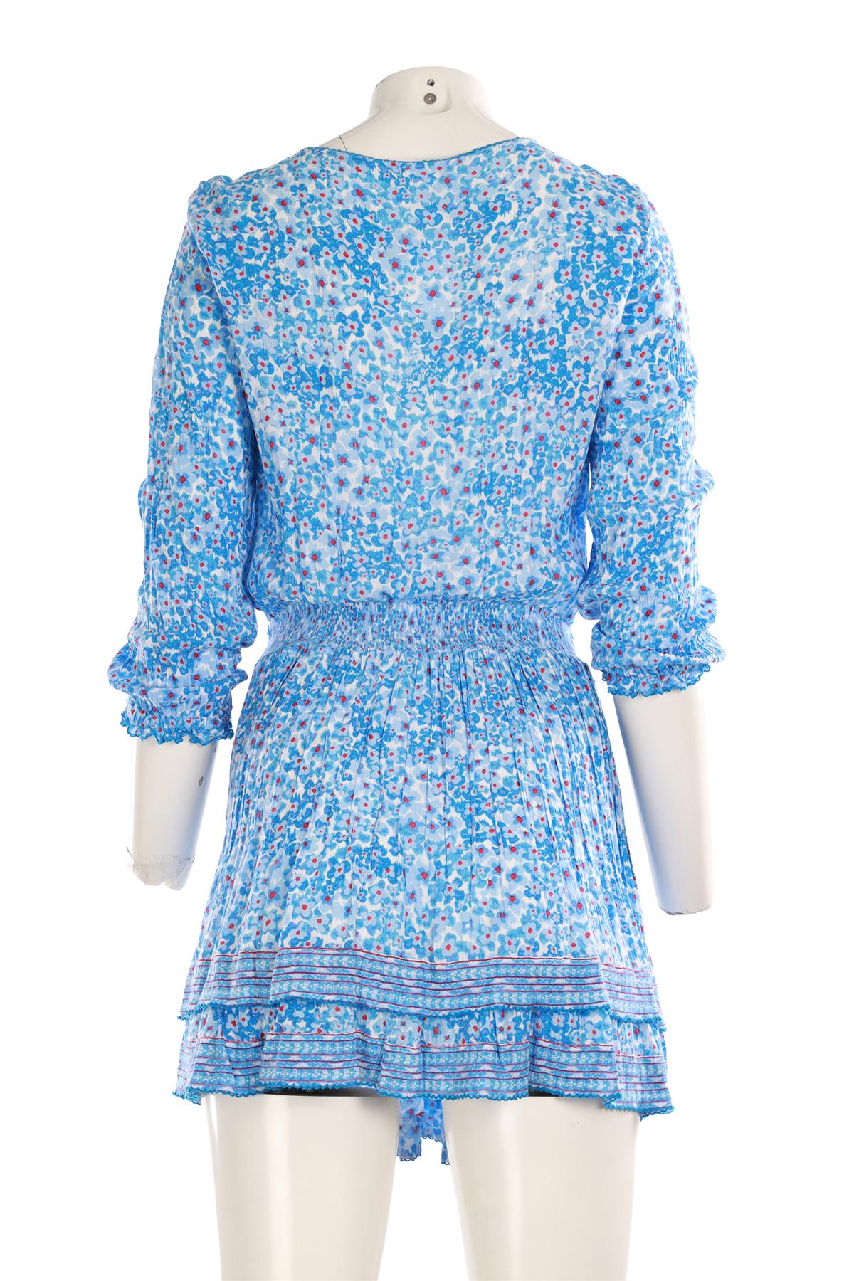 POUPETTE ST BARTH BLUE VOILE MINI DRESS SMALL
