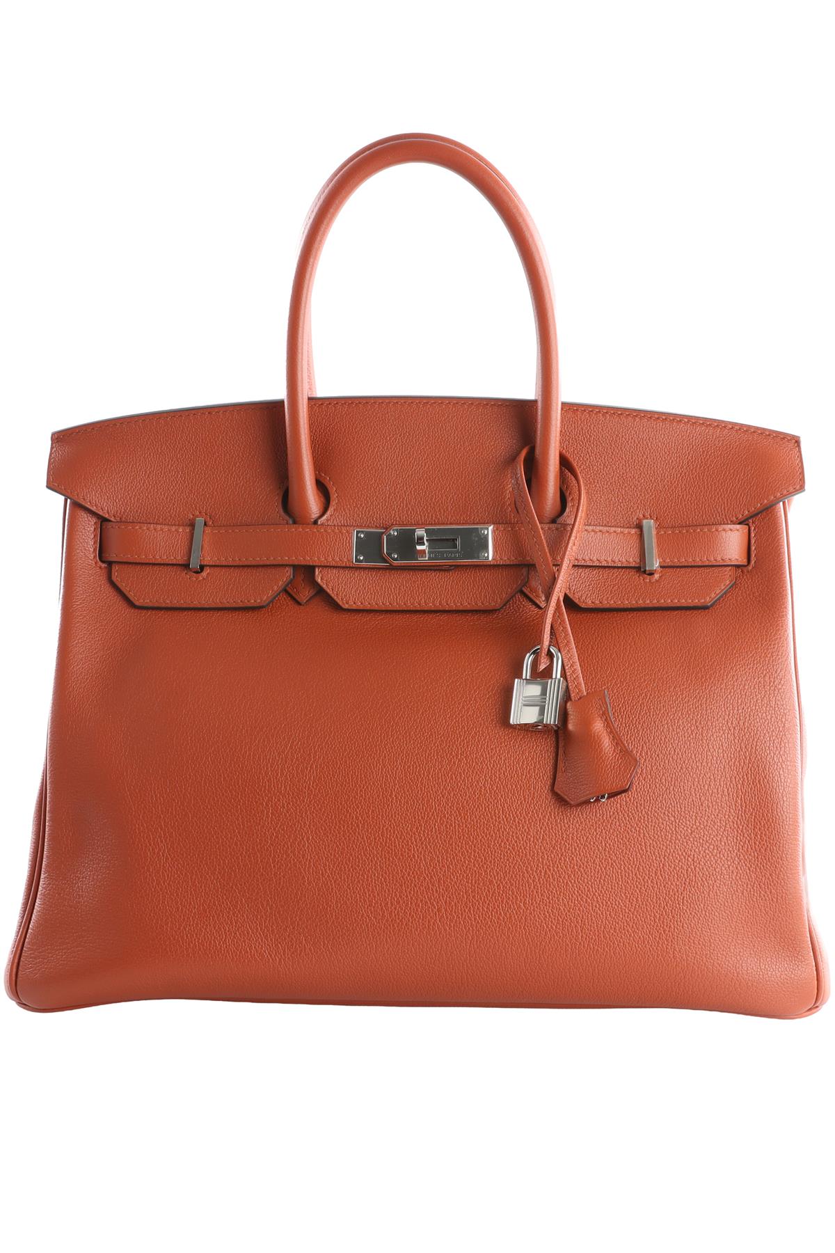 HERMÈS ORANGE 2017 BIRKIN 35CM TAURILLON NOVILLO LEATHER BAG