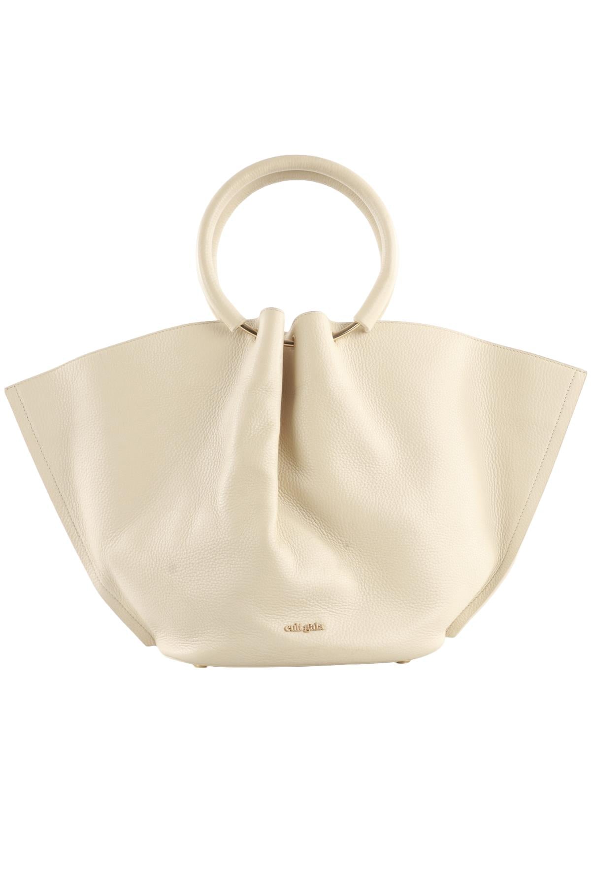 CULT GAIA CREAM VALESKA LEATHER TOTE BAG