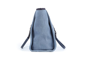 CHANEL BLUE 2017 DEAUVILLE SMALL CANVAS TOTE BAG