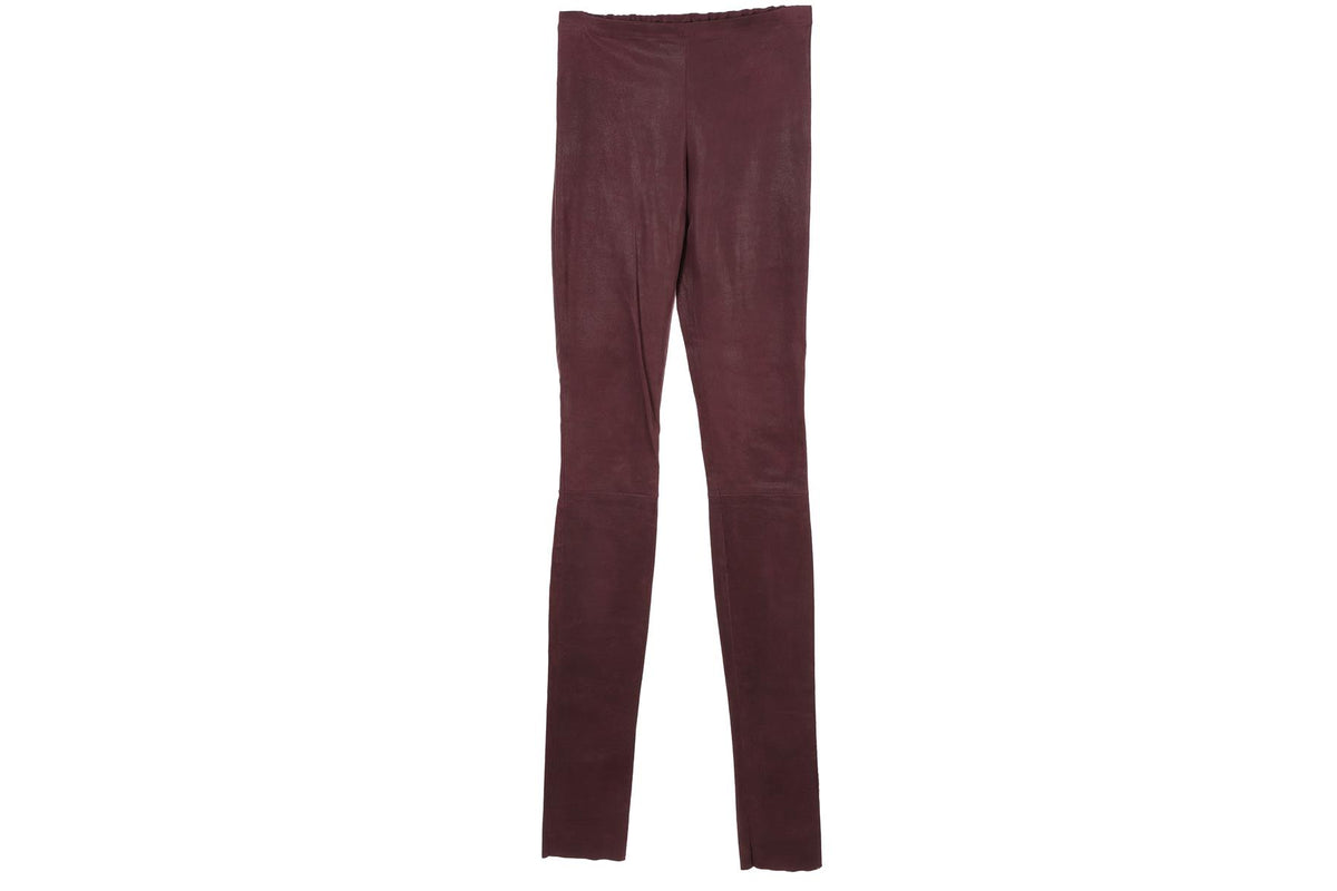 HAIDER ACKERMANN PURPLE LEATHER SKINNY PANTS FR 34 UK 8