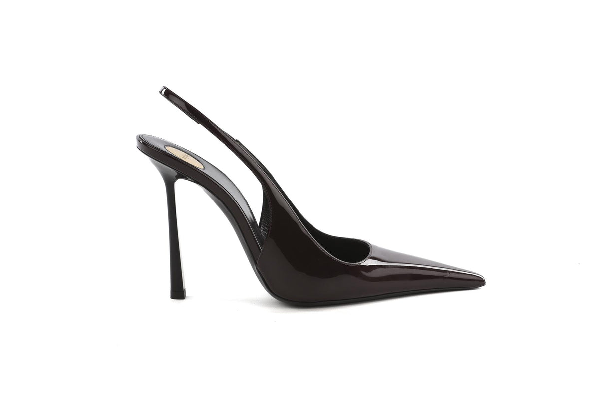SAINT LAURENT BURGUNDY VENDOME PATENT LEATHER SLINGBACK PUMPS EU 39 UK 6 US 9