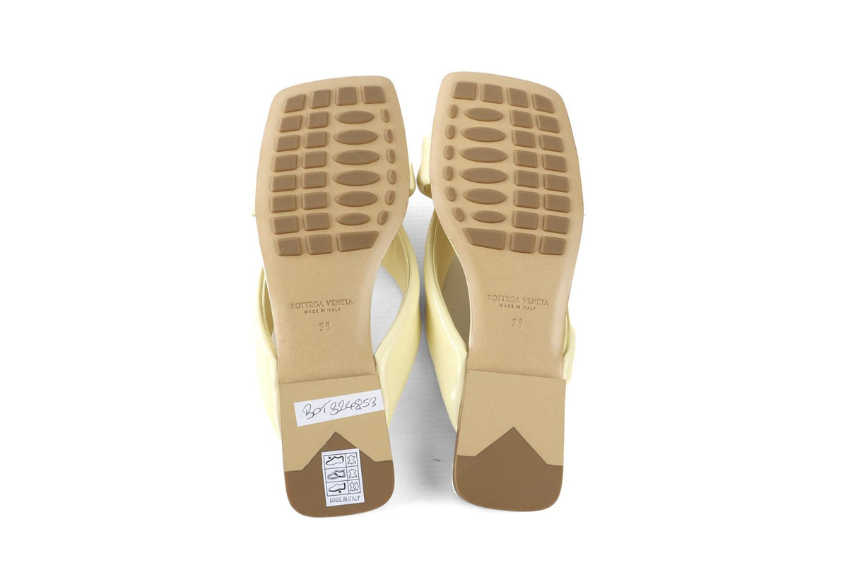 BOTTEGA VENETA YELLLOW CUSHION LUX LEATHER SANDALS EU 38 UK 5 US 8