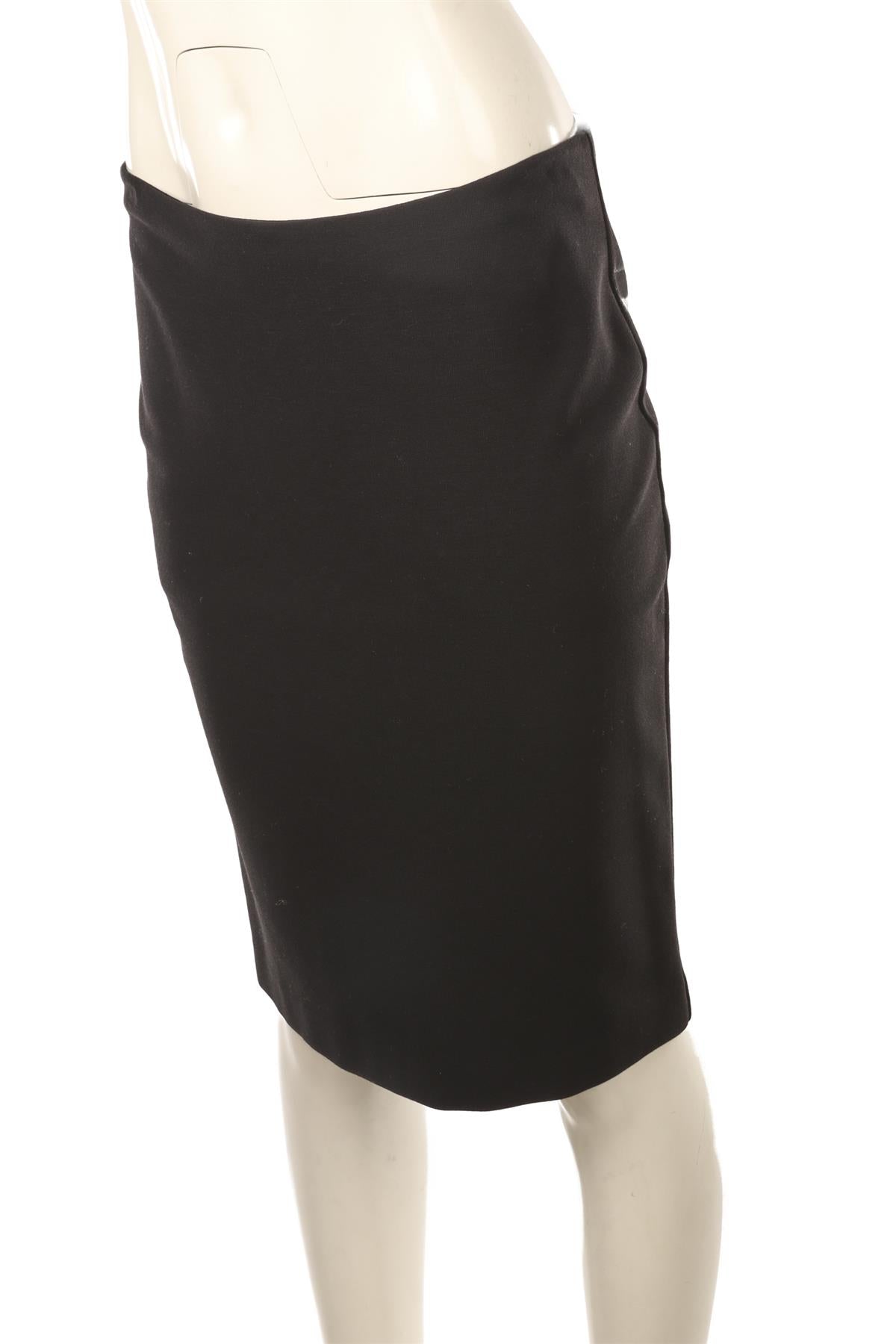 DOLCE & GABBANA BLACK WOOL MINI SKIRT IT 44 UK 12