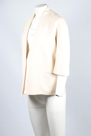 VICTORIA BECKHAM CREAM SILK JACKET UK 8
