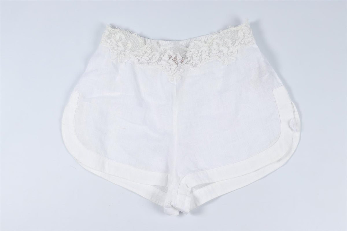 ERMANNO SCERVINO WHITE LINEN SHORTS IT 40 UK 8