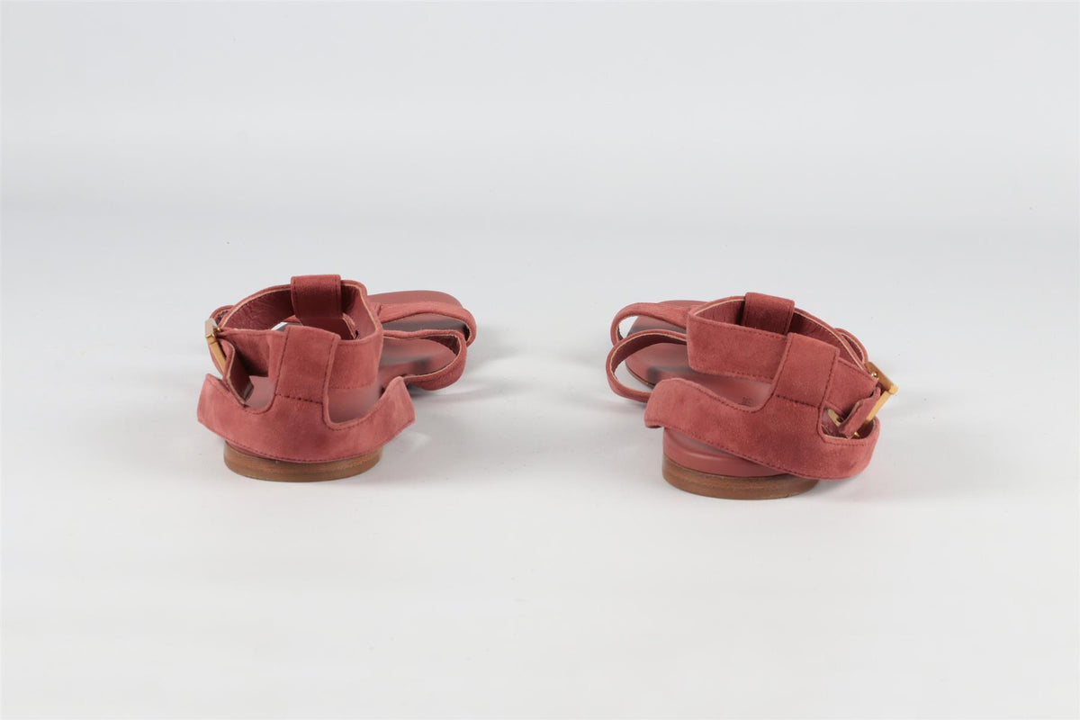 CHRISTIAN DIOR PINK DOUBLE D SUEDE SANDALS EU 38 UK 5 US 8