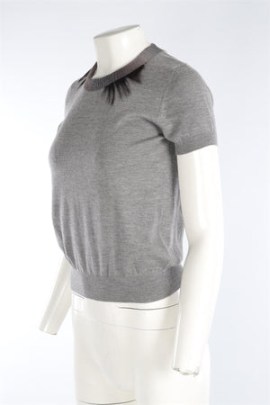 YVES SAINT LAURENT GREY CASHMERE TOP SMALL