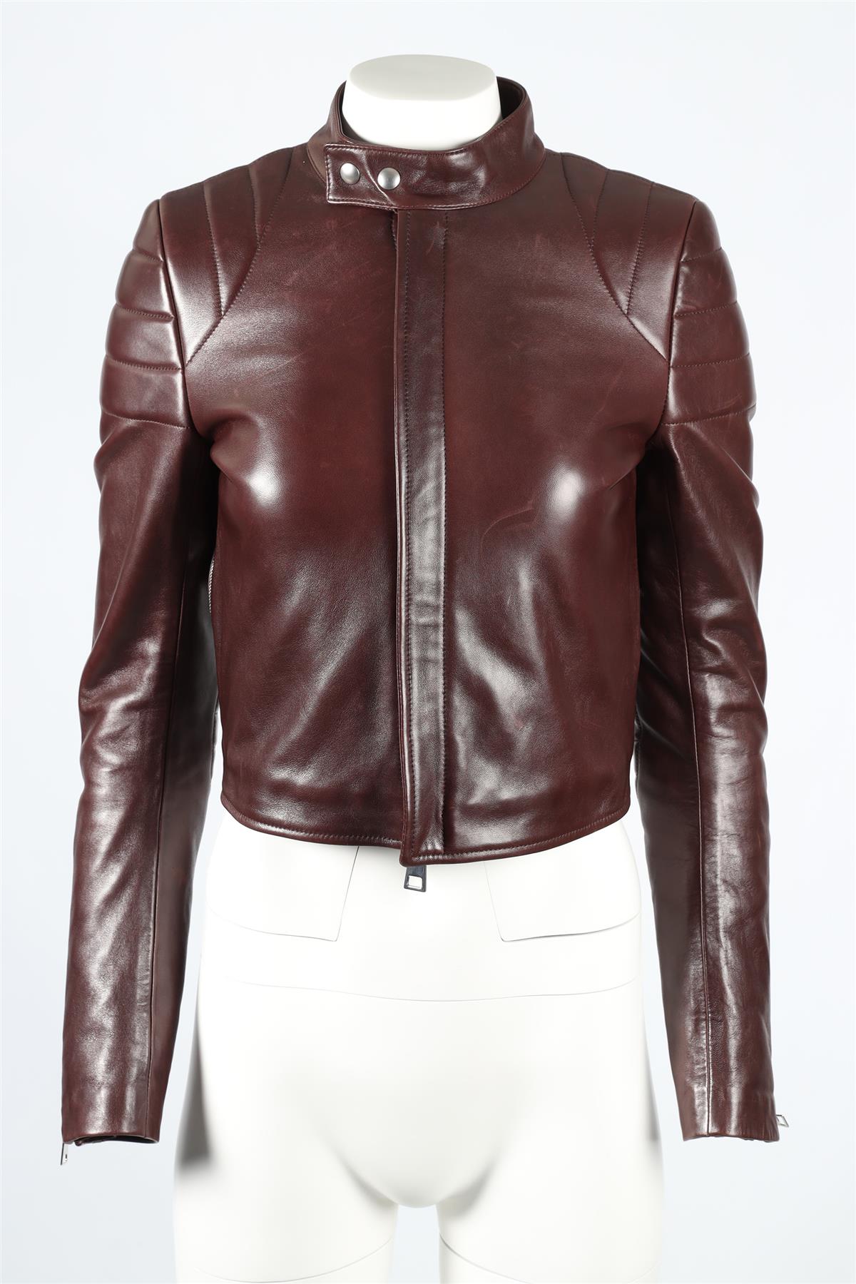 BOTTEGA VENETA 2019 BROWN LEATHER BIKER JACKET IT 40 UK 8