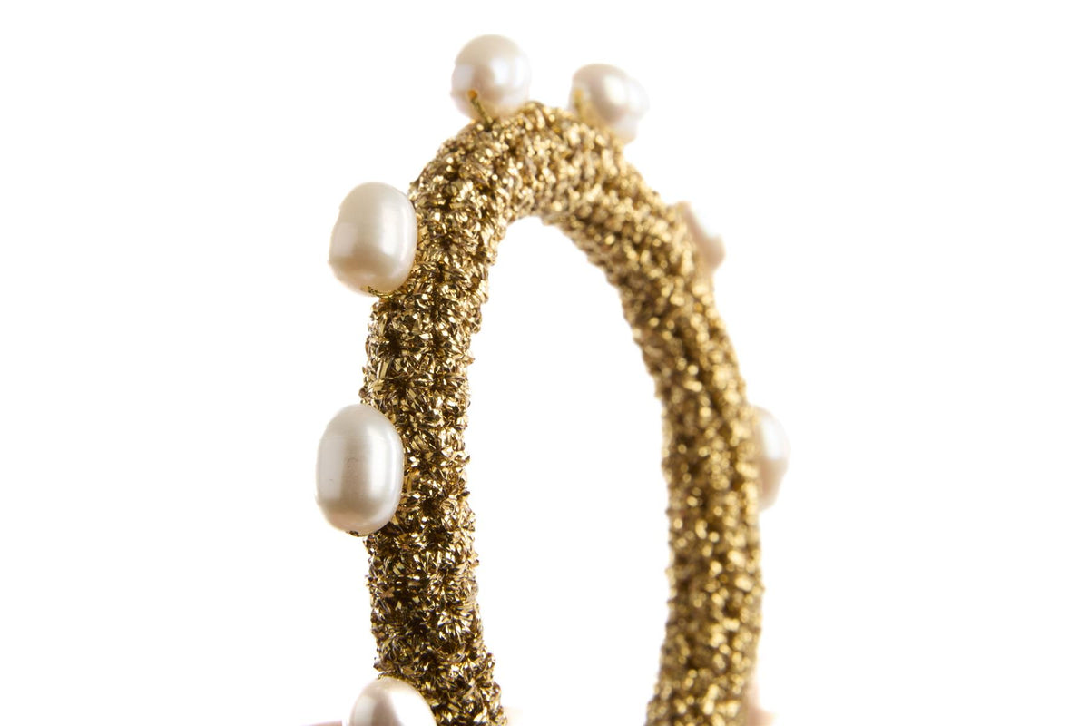 LUCY FOLK GOLD PEARL DIVER BRACELET