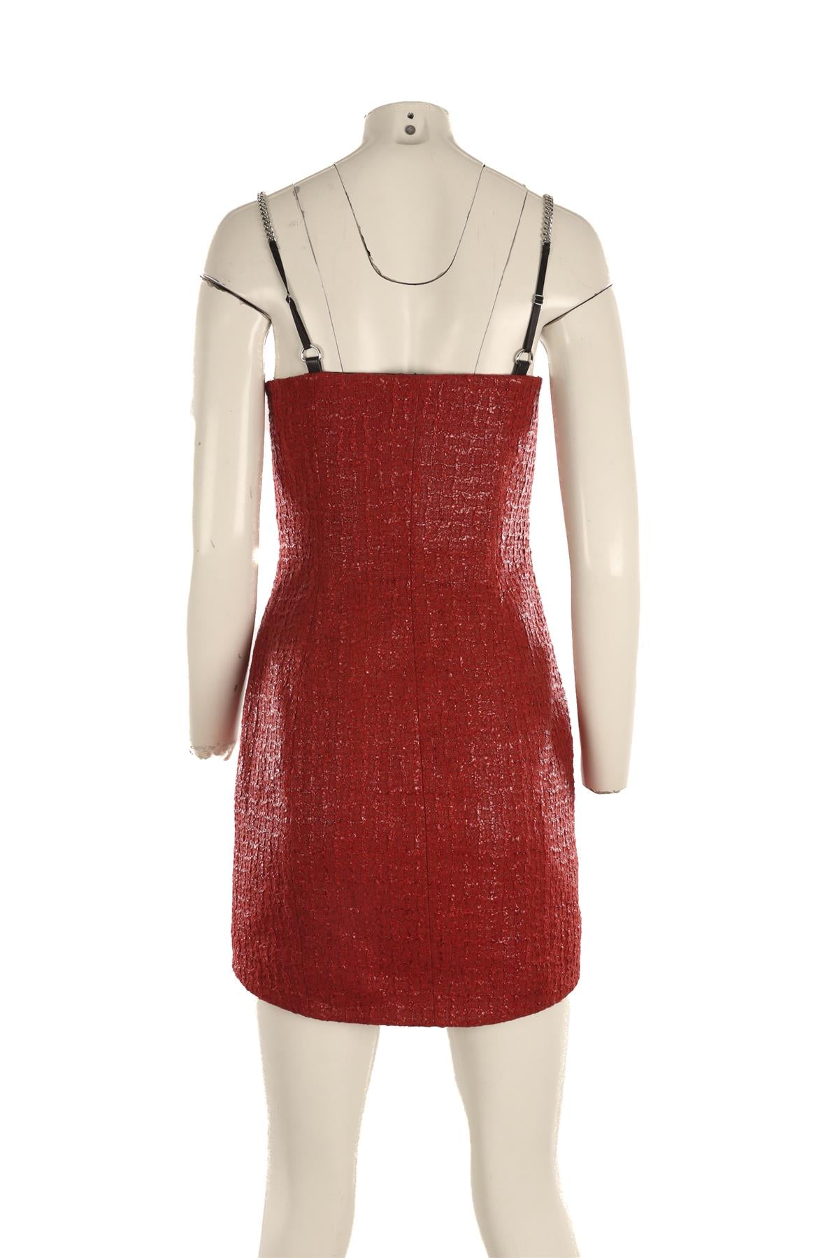 ALEXANDER WANG RED TWEED MINI DRESS US 4 UK 8