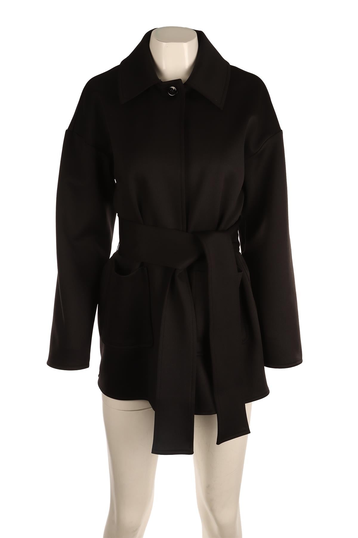MAX MARA LEISURE BLACK CREPE JACKET MEDIUM