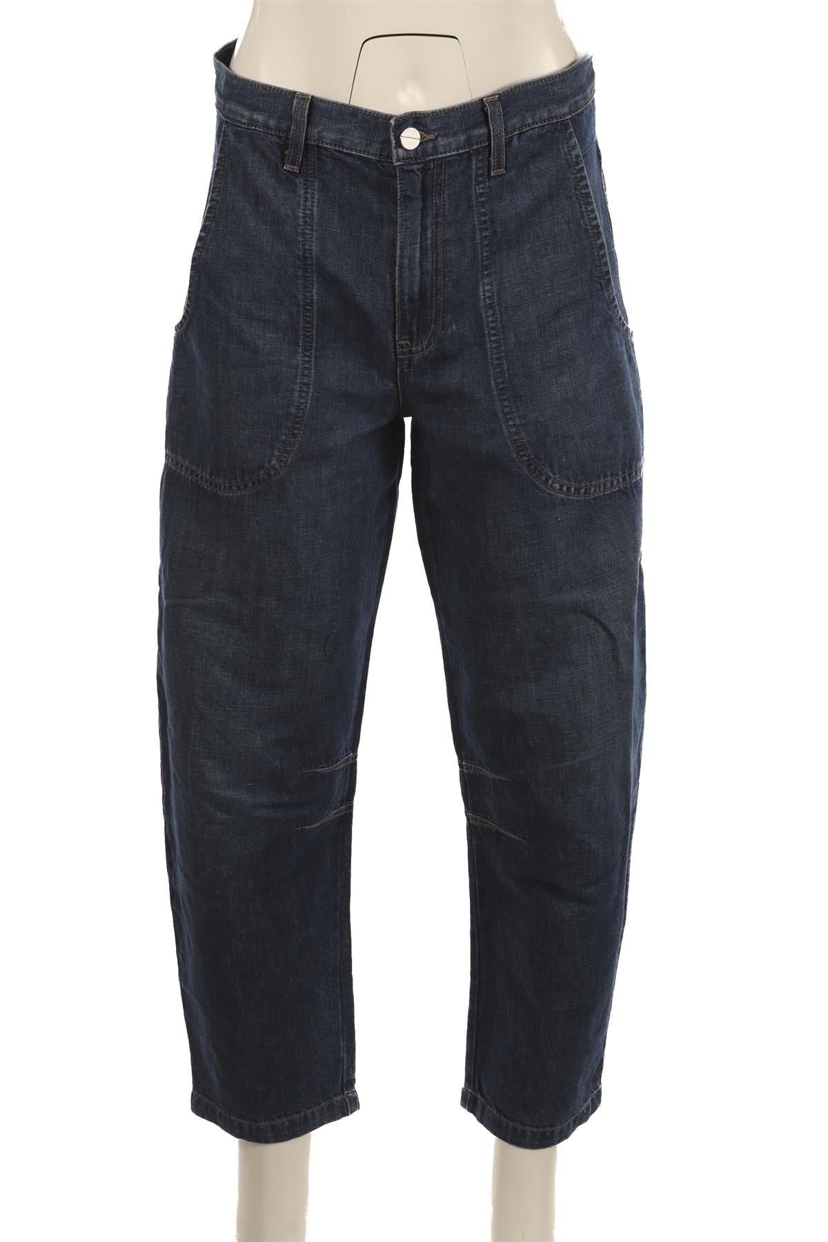 TWP BLUE HIGH RISE BARREL LEG JEANS W25 UK 6-8