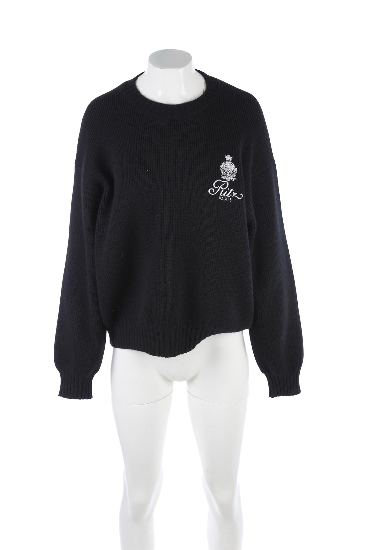 FRAME + RITZ PARIS BLACK CASHMERE SWEATER SMALL