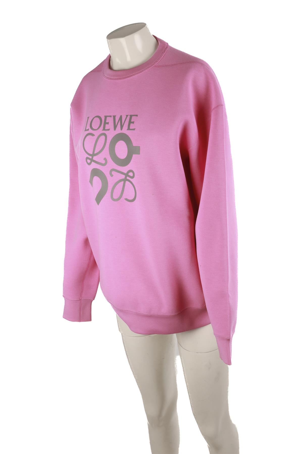 LOEWE + ON PINK JERSEY SWEATSHIRT XSMALL