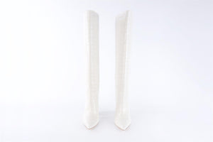 PARIS TEXAS WHITE LEATHER KNEE HIGH BOOTS EU 38 UK 5 US 8