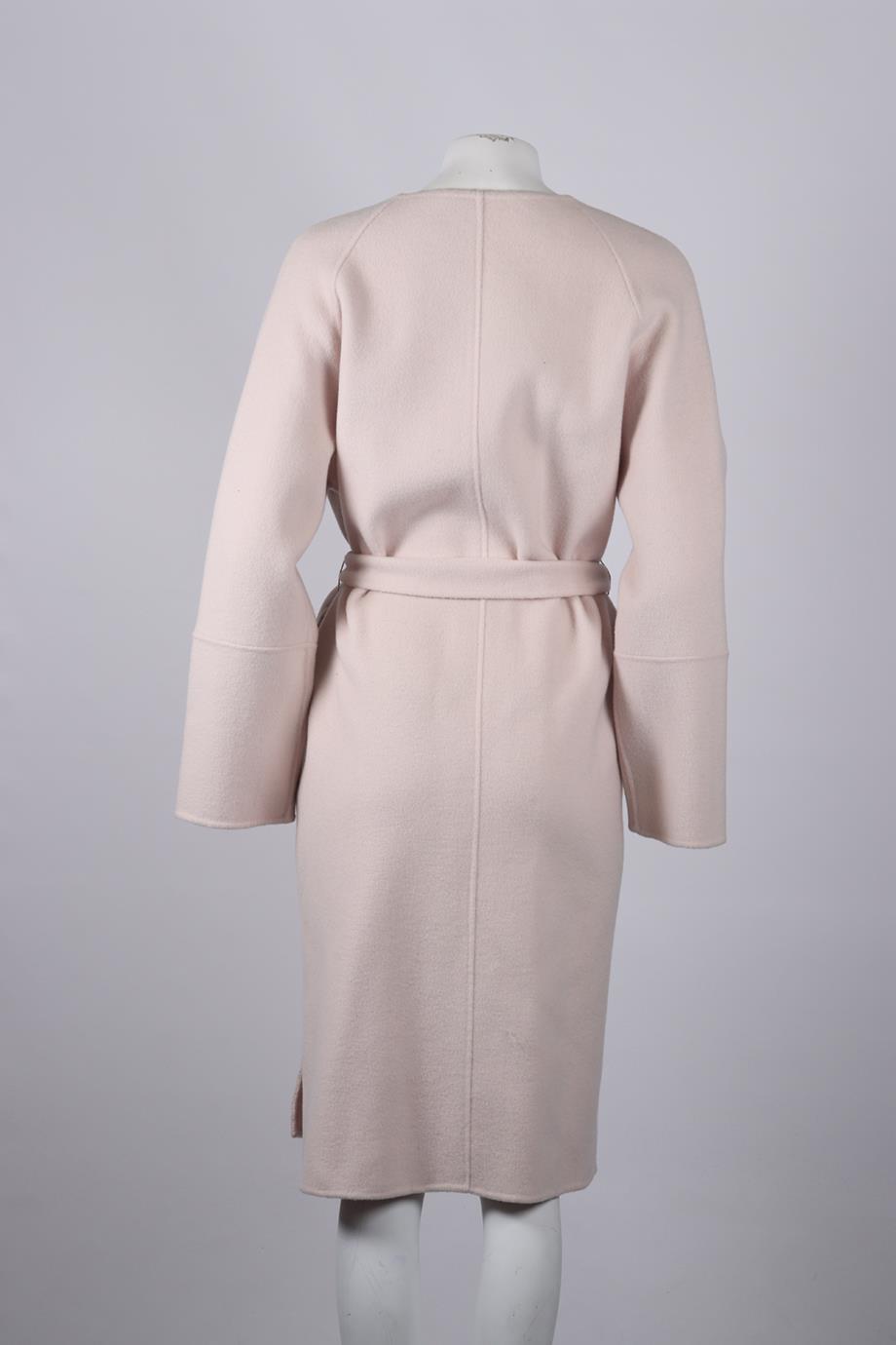 THE COAT CO BELTED CASHMERE AND WOOL BLEND COAT SMALL