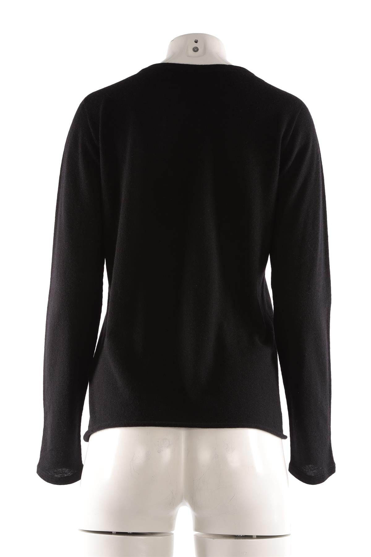 MAJESTIC FILATURES BLACK CASHMERE SWEATER FR 40