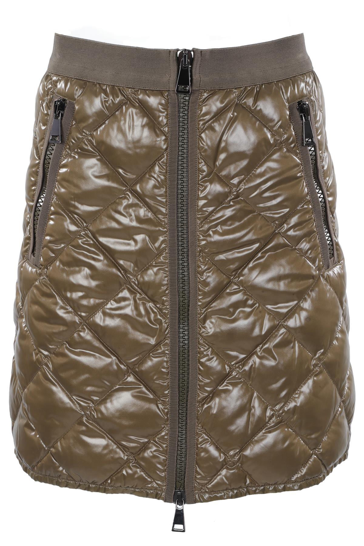 MONCLER KHAKI SHELL MINI SKIRT IT 40 UK 8