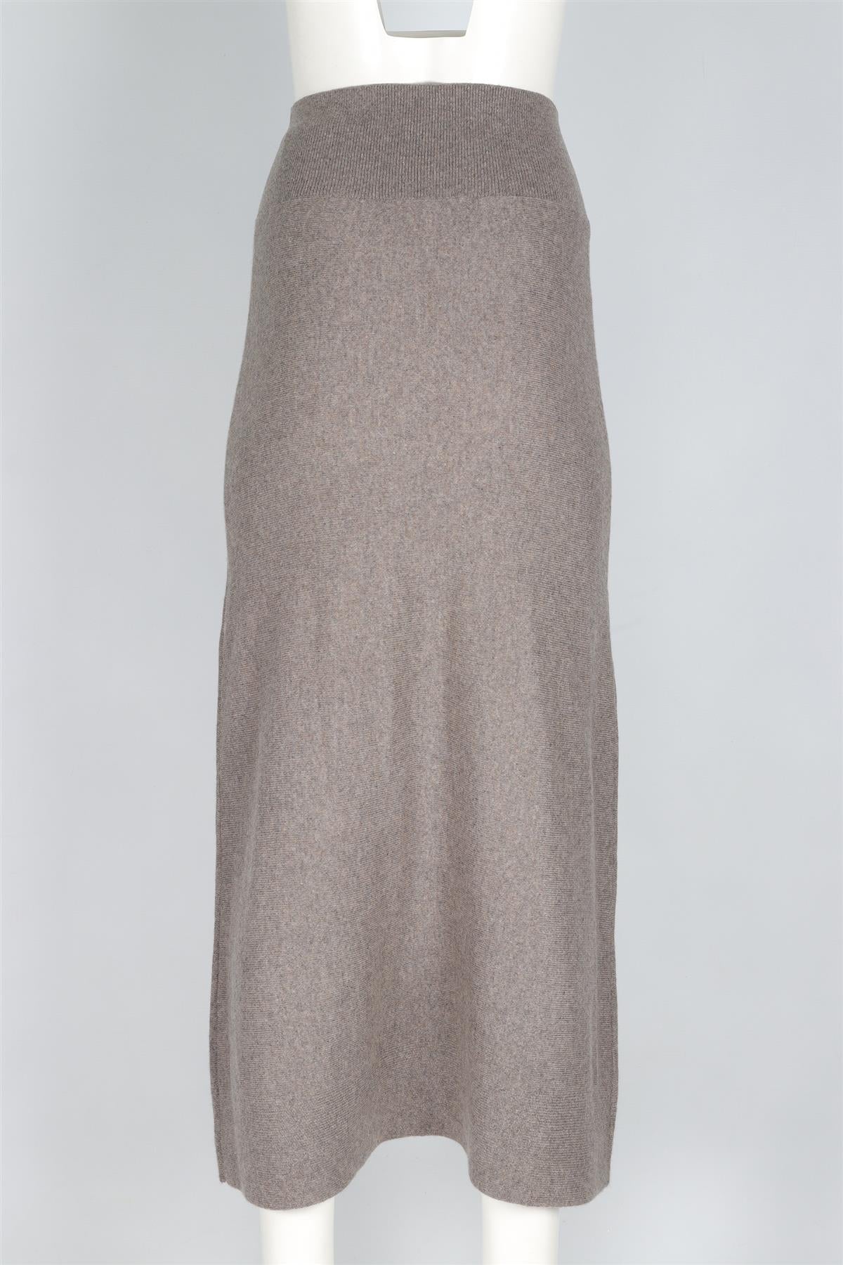 NAKED CASHMERE TAUPE CASHMERE MAXI SKIRT XSMALL