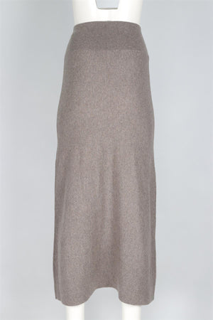 NAKED CASHMERE TAUPE CASHMERE MAXI SKIRT XSMALL