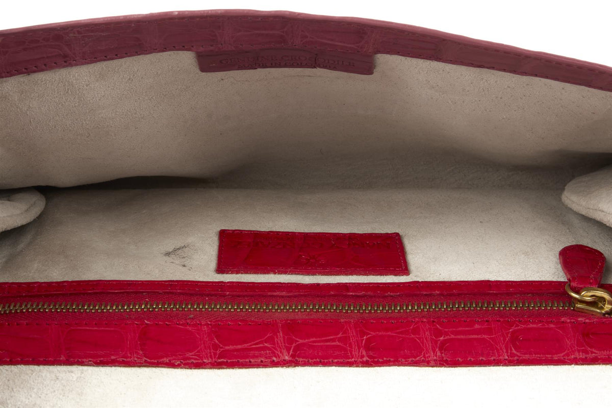 NANCY GONZALEZ RED CROCODILE CLUTCH