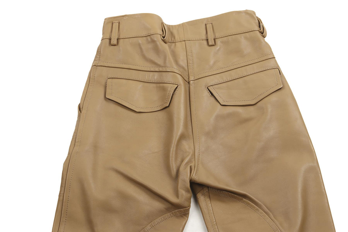 PETAR PETROV BROWN LEATHER STRAIGHT LEG PANTS FR 34 UK 6