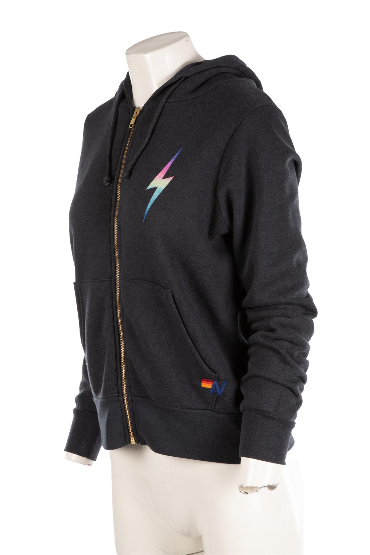 AVIATOR NATION GREY COTTON HOODIE XSMALL