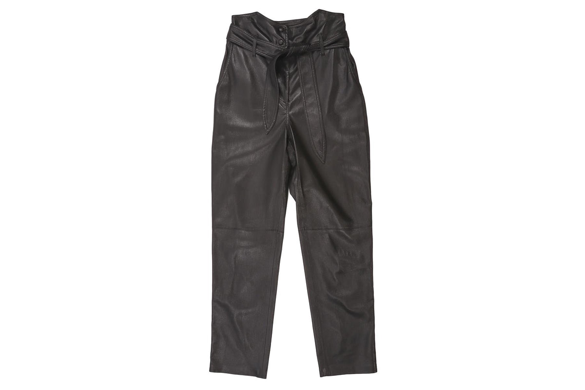 BLACK FAUX LEATHER PANTS