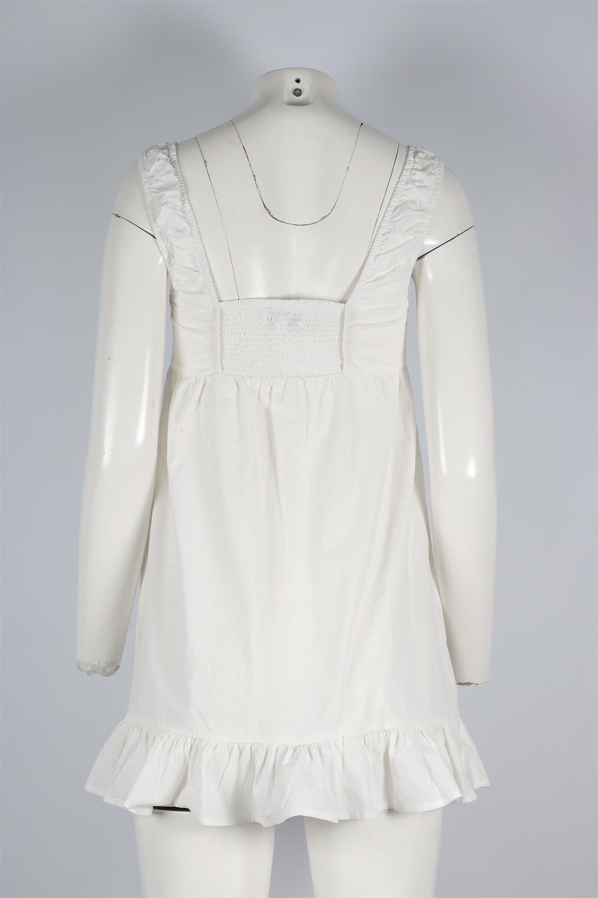 FRANKIE'S BIKINIS WHITE COTTON MINI DRESS XSMALL