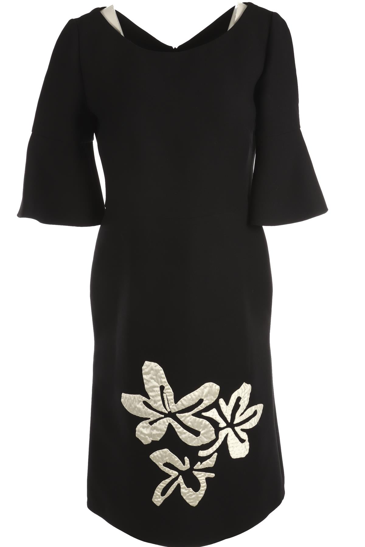 FENDI BLACK WOOL MIDI DRESS IT 42 UK 10
