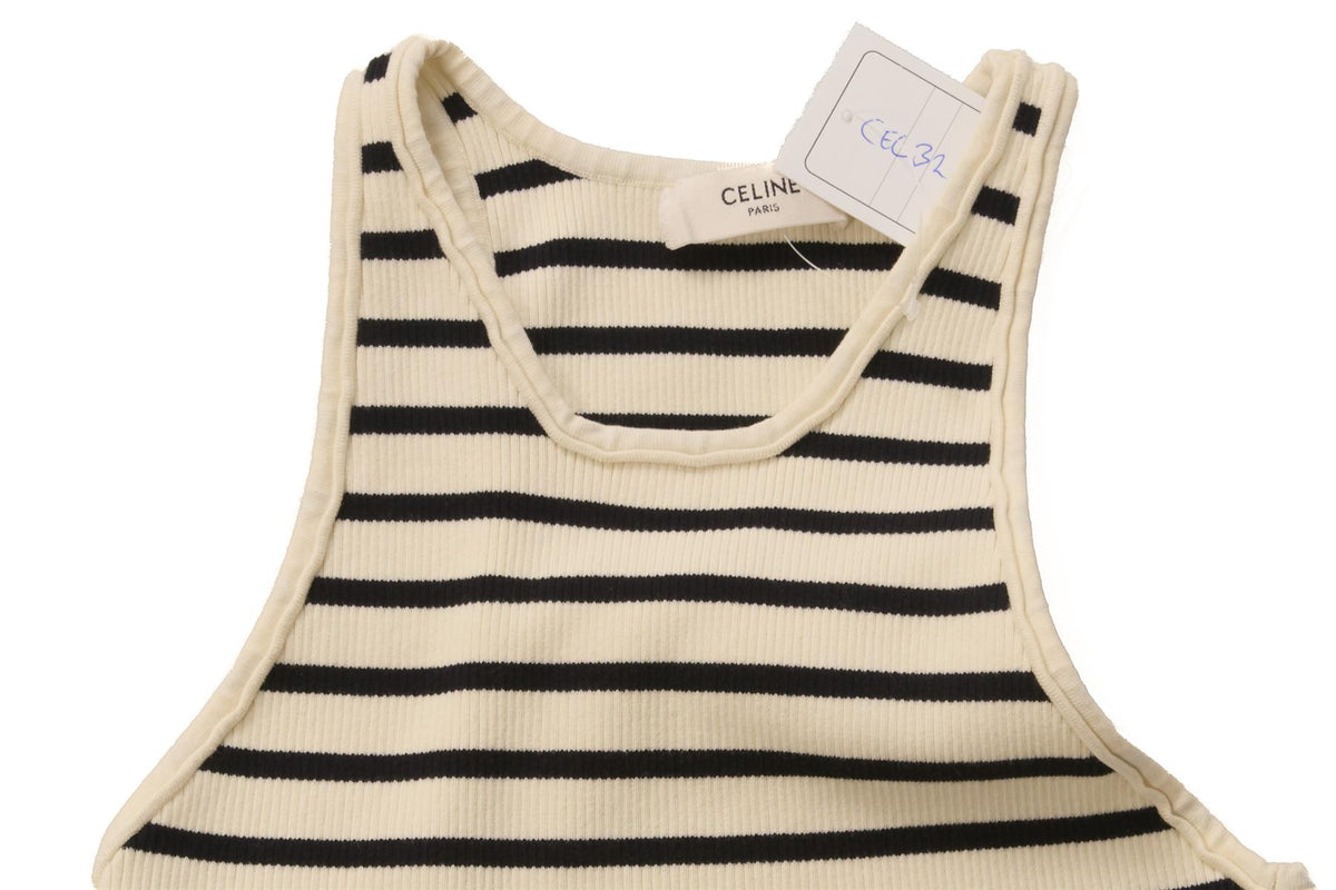 CELINE CREAM KNIT CROP TOP SMALL