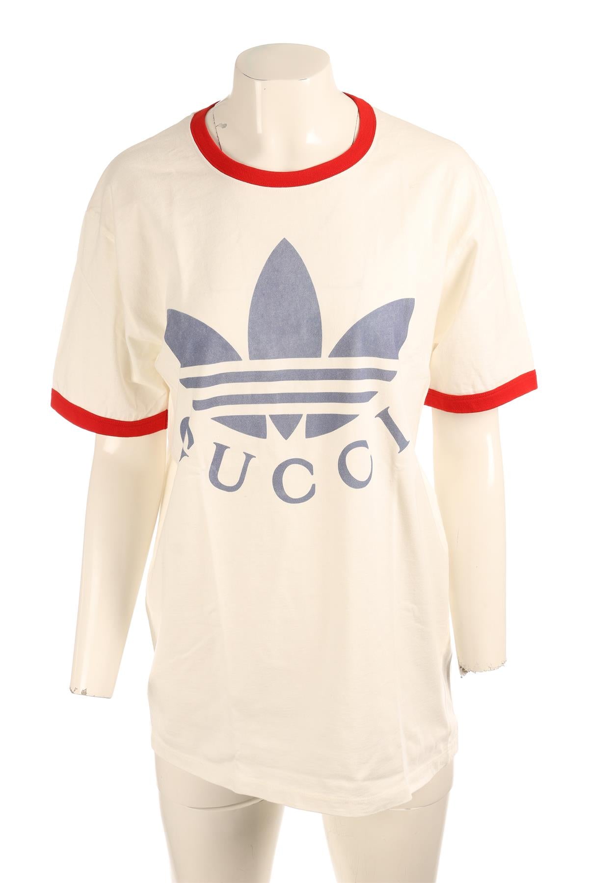 GUCCI + ADIDAS WHITE COTTON T-SHIRT LARGE